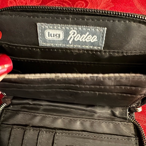 Lug Rodeo Wristlet Wallet Zip Around Quilted Black 6”x4” - Picture 5 of 6